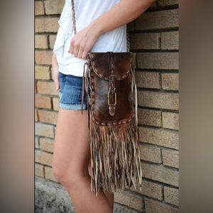 Bed Stu Sandy Lane II handmade fringed leather crossbody bag